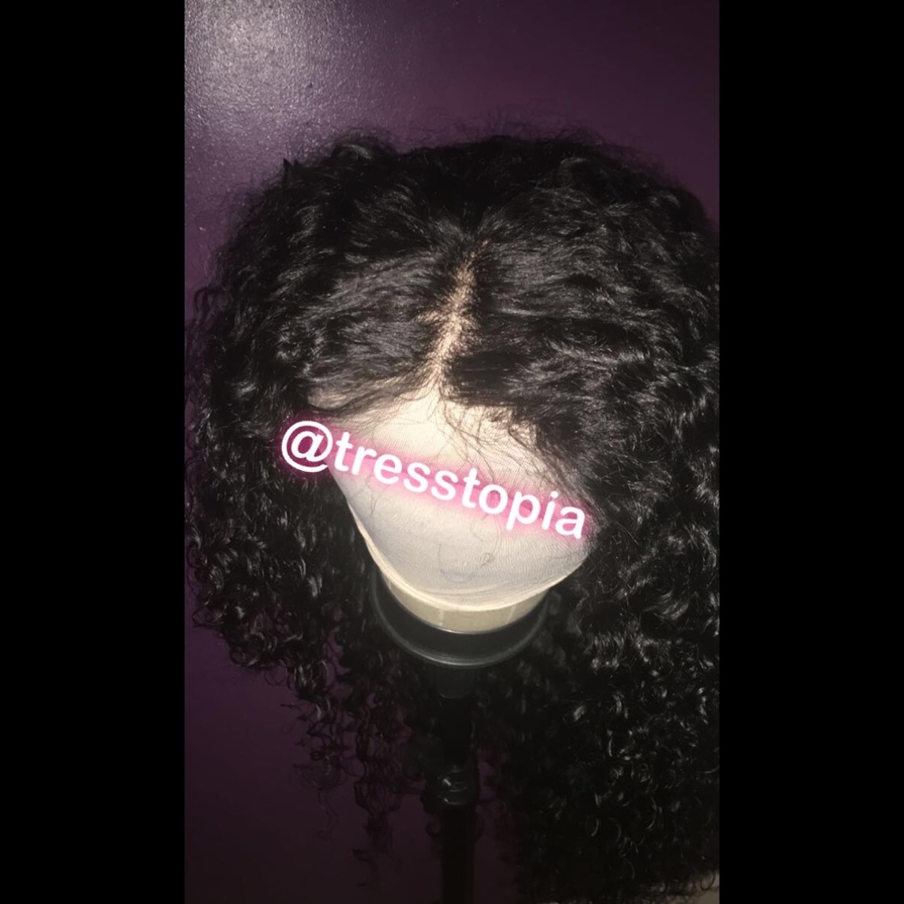 Peruvian Deep Curly Human Hair Wig - Picture 3 of 4